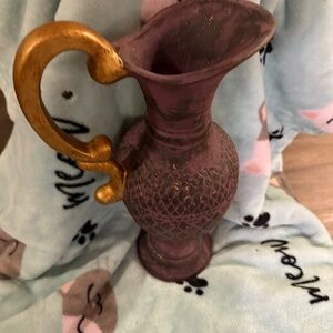Decorative purple and Gold Ceramic Water Pitcher
